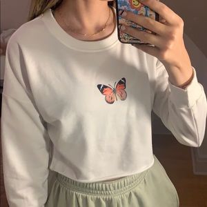 Butterfly Cropped Crewneck